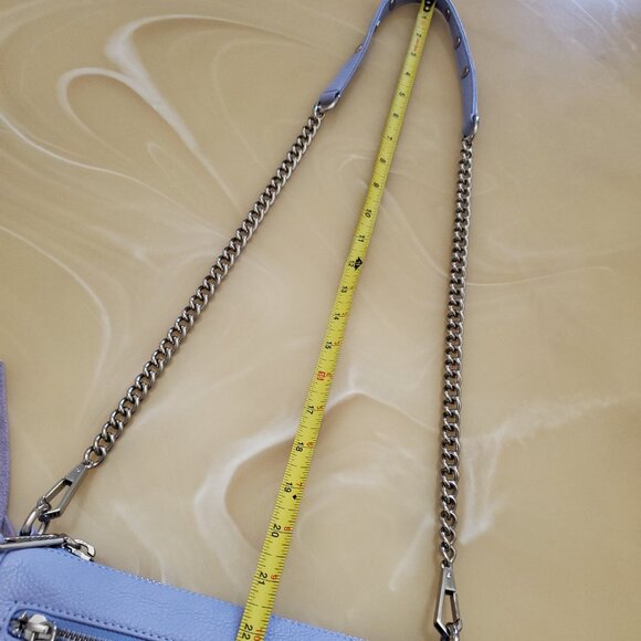 Rebecca Minkoff Lavender Lilac 5-Zip Leather Chain Crossbody Bag - Picture 12 of 16